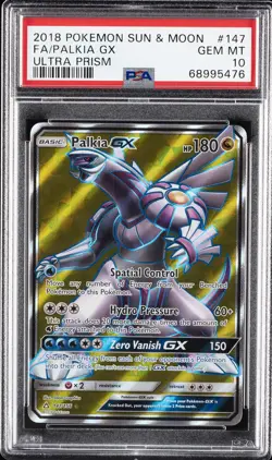2018 POKEMON SUN & MOON ULTRA PRISM #147 FULL ART/PALKIA GX PSA 10 - Image 1