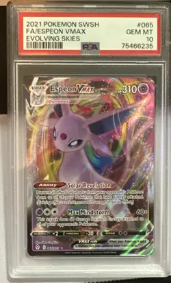 2021 Pokemon SWSH FA Espeon VMAX #004 - PSA 10 Gem Mint - Image 1