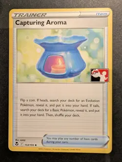 Capturing Aroma 153/195 Holo Play! Prize Pack Series 4 Stamped Promo Pokemon TCG - Image 1
