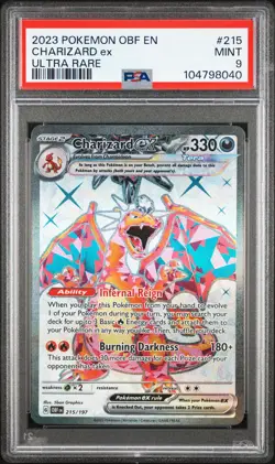 2023 POKEMON OBF EN-OBSIDIAN FLAMES ULTRA RARE #215 CHARIZARD EX PSA 9 - Image 1