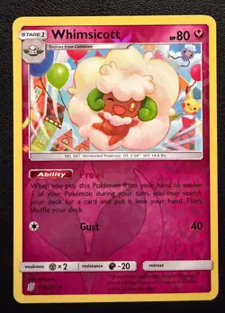 Pokemon TCG - Whimsicott 144/236 Reverse Holo Rare - Unified Minds NM - Image 1