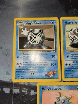 Misty's Gym Heroes 3 Card Lot Poliwag, Poliwhirl, Horsea Pokemon Vintage - Image 2