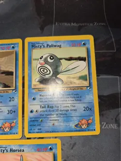 Misty's Gym Heroes 3 Card Lot Poliwag, Poliwhirl, Horsea Pokemon Vintage - Image 3