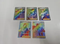 Lot Of 5 Secret Rainbow Trainer Pokemon Cards - Image 1