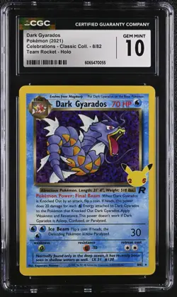 CGC 10 Dark Gyarados 8/82 2021 Celebrations - Classic Collection Pokemon Card - Image 1