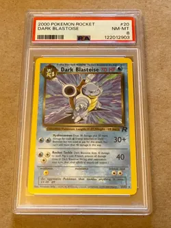 Dark Blastoise 20/82 Team Rocket Regular Pokemon card PSA 8 NM-MT - Image 1