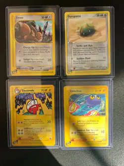 2002-03 Pokemon E-Reader (4) Card Lot Chinchou, Eevee, Electrode - Image 1