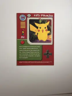 TV2 #25 Pikachu 1999 Pokemon Card Topps TV Animation Edition - Image 5