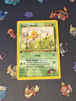 Pokemon Cards Koga’s Weedle 82/132 Gym Challenge FIRST EDITION - (LP) - Image 1