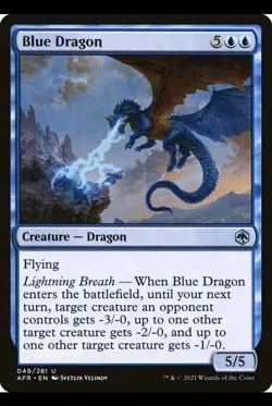 Blue Dragon Foil (049) Adventures in the Forgotten Realms AFR MTG Magic M1 - Image 1