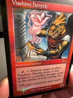 Viashino Heretic 1999 Urza's Legacy SHIFTED FOIL MISPRINT Red Creature MTG NM A3 - Image 3