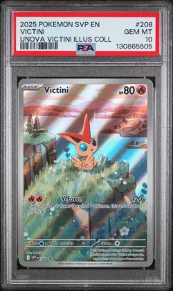2025 POKEMON SVP EN-SV BLACK STAR PROMO #208 VICTINI PSA 10 - Image 1
