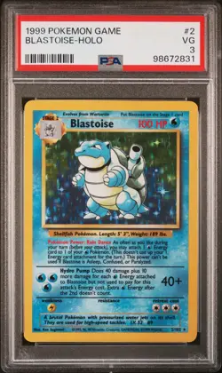 1999 POKEMON BASE SET UNLIMITED #2 BLASTOISE-HOLO PSA 3 - Image 1