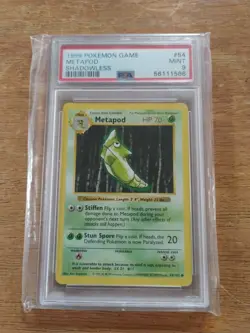 1999 Pokemon Game Metapod Shadowless PSA 9 Mint - Image 1