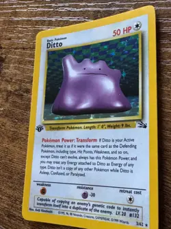 Pokemon TCG Ditto Fossil 3/62 Holo 1st Edition Lightly Played - Image 3