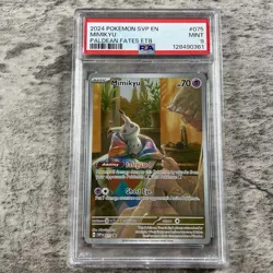 2024 POKEMON SVP PALDEAN FATES ETB PROMO #075 MIMIKYU PSA 9 - Image 1