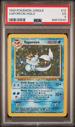 1999 POKEMON JUNGLE #12 VAPOREON-HOLO PSA 5 - Image 1