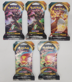 5 Pack Pokemon TCG | Darkness Ablaze | Sleeved Booster Pack | New Factory Sealed 820650807121 - Image 1