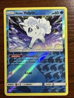 Alolan Vulpix Common Reverse Holo 39/236 Sm-Cosmic Eclipse Pokemon TCG 2019 - Image 1