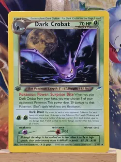 Dark Crobat 2/105 - 1st Edition Neo Destiny Pokemon Card ⚡NICE!!!⚡ - Image 1