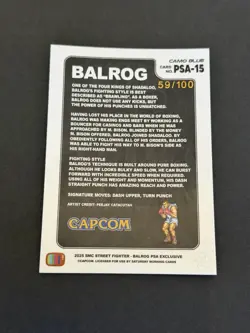 BALROG Blue Camo 59/100 Street Fighter 2: Champion Edition PSA-15 Promo Card - Image 2