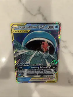 Pokemon TCG Magikarp Wailord Tag Team GX Full Art Holo Card SM166 NM- Condition - Image 5