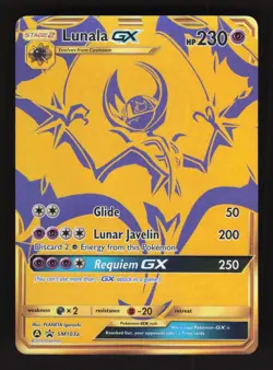 Lunala GX SM103a Pokemon Hidden Fates Black Star Promo Holo Full Art Card - Image 1