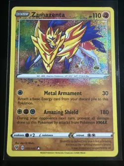 Zamazenta 102/185 Pokemon TCG Vivid Voltage Rare Card Near Mint Condition - Image 1
