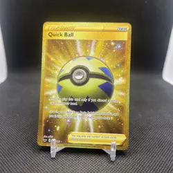 Quick Ball 216/202 Sword & Shield Gold Secret Rare Full Art Holo Pokemon Card - Image 1