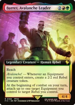 NM Extended Art Foil Barret, Avalanche Leader, MTG, Final Fantasy, Magic, 166 - Image 1