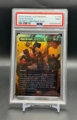2025 MTG Secret Lair Deadpool SAW IN HALF Foil #1755 PSA 9 - Image 1