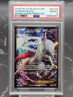 2016 Pokemon Mewtwo-EX FA XY Black Star Promo XY125 PSA 8 Super-Premium - Image 1