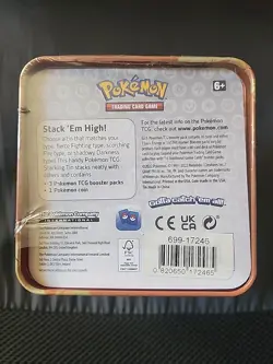 Pokemon TCG Fighting Stacking Tin - 3 Booster Packs & Coin 2022 Factory Sealed - Image 5