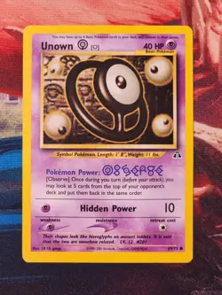 Unown [O] 69/75 Neo Discovery Unlimited Edition Pokemon TCG WOTC - Image 3