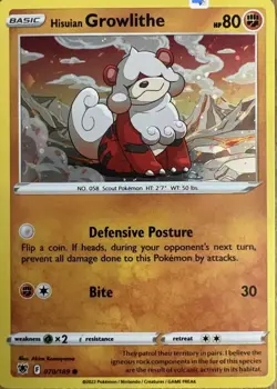 HISUIAN GROWLITHE 070/189 ASTRAL RADIANCE PROMO POKEMON (COSMO HOLO RARE, LP) - Image 1