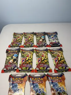 Pokemon TCG Scarlet And Violet Base Set Booster Pack Lot Of 11 - Image 2