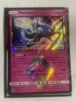 Xerneas 144/214 Prism Rare Pokemon Lost Thunder Hp - Image 1