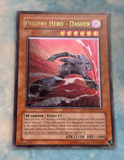 YUGIOH DESTINY HERO - DASHER ULTIMATE RARE EXCELLENT NEAR MINT POTD-EN017 - Image 1