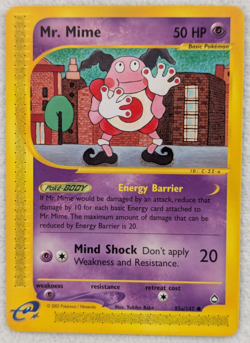 2002 Mr Mime #95a Aquapolis Regular Pokemon Card Common - Image 2
