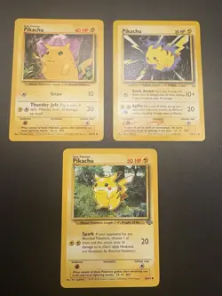 Pikachu WoTC Vintage Pokemon TCG Lot Of 3 Cards - Image 1