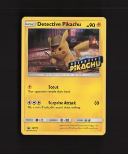 Detective Pikachu SM170 Black Star Promo Holo Pokemon Card LP - Image 1