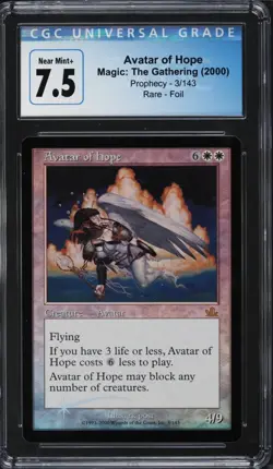 2000 Avatar of Hope FOIL Prophecy NM White Rare MAGIC MTG CARD Cgc 7.5 Graded - Image 1