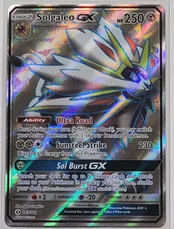 Solgaleo GX 2017 Sun Moon Full Art Ultra Rare Pokemon Card 143/149 LP-MP - Image 1