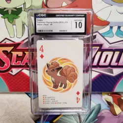 CGC 10 Vulpix 4 of Diamonds Playing Card Black Kyurem Deck - Pokemon -SHIPS FAST - Image 1