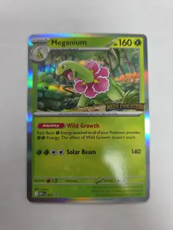 Meganium 001 - Mega Evolution Prerelease Stamped Promo Holo Pokemon NM - Image 1