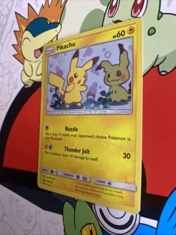 2019 Pokemon Sun & Moon Black Star Promos Holo Pikachu Mimikyu #SM162 - Image 3