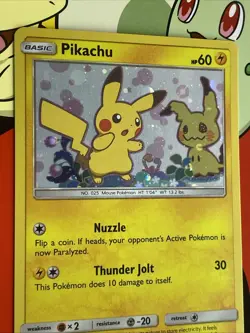 2019 Pokemon Sun & Moon Black Star Promos Holo Pikachu Mimikyu #SM162 - Image 4
