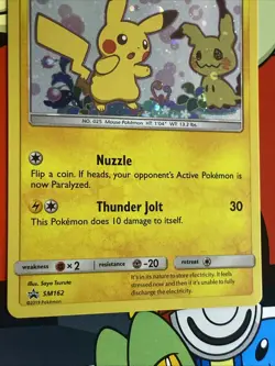2019 Pokemon Sun & Moon Black Star Promos Holo Pikachu Mimikyu #SM162 - Image 5