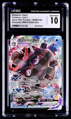 Pokemon 2021 Blastoise VMAX Battle Box SWSH103 Black Star Promo CGC 10 Gem Mint - Image 1