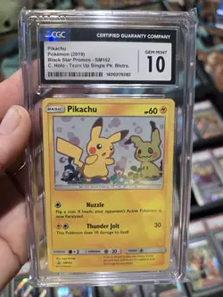 Pokemon Pikachu Team Up Blister Pk. Cosmos Holo Promo SM162 CGC 10 - Image 1